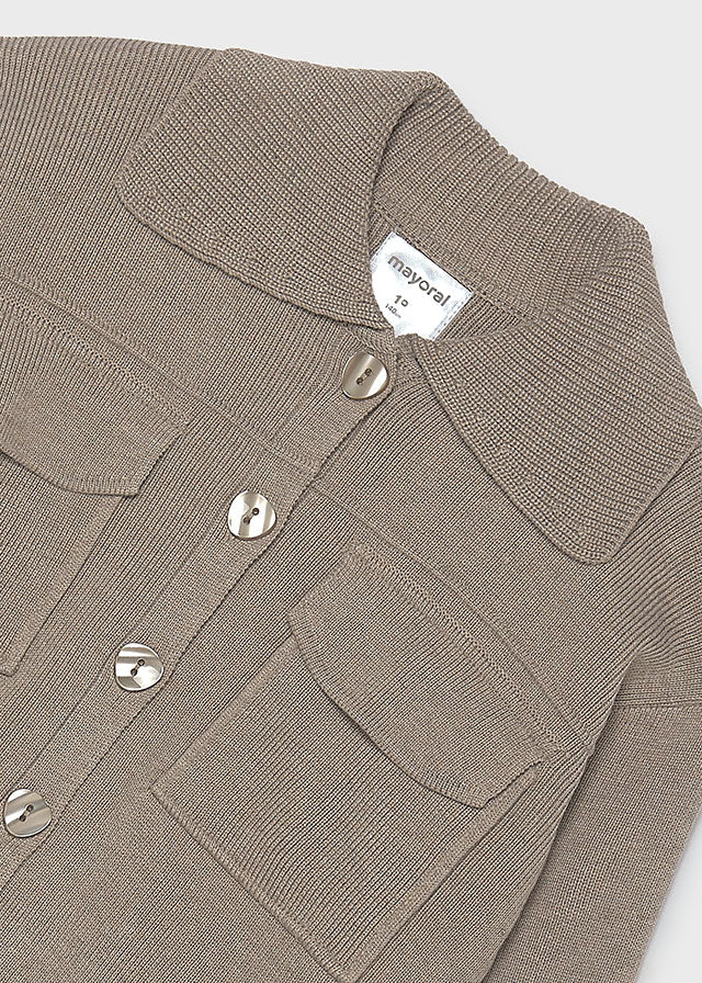 Chaqueta tricot bolsillos chica