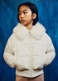 Chaquetón cropped pelo chica