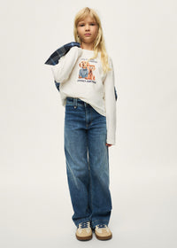 Pantalón vaquero wide leg chica