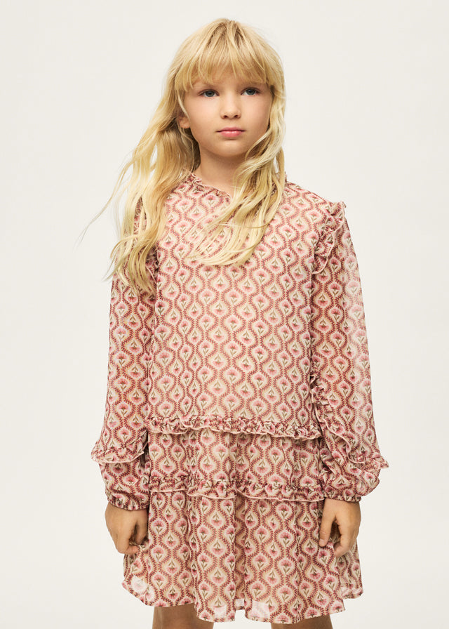 Vestido bambula estampado chica