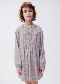 Vestido satén estampado chica