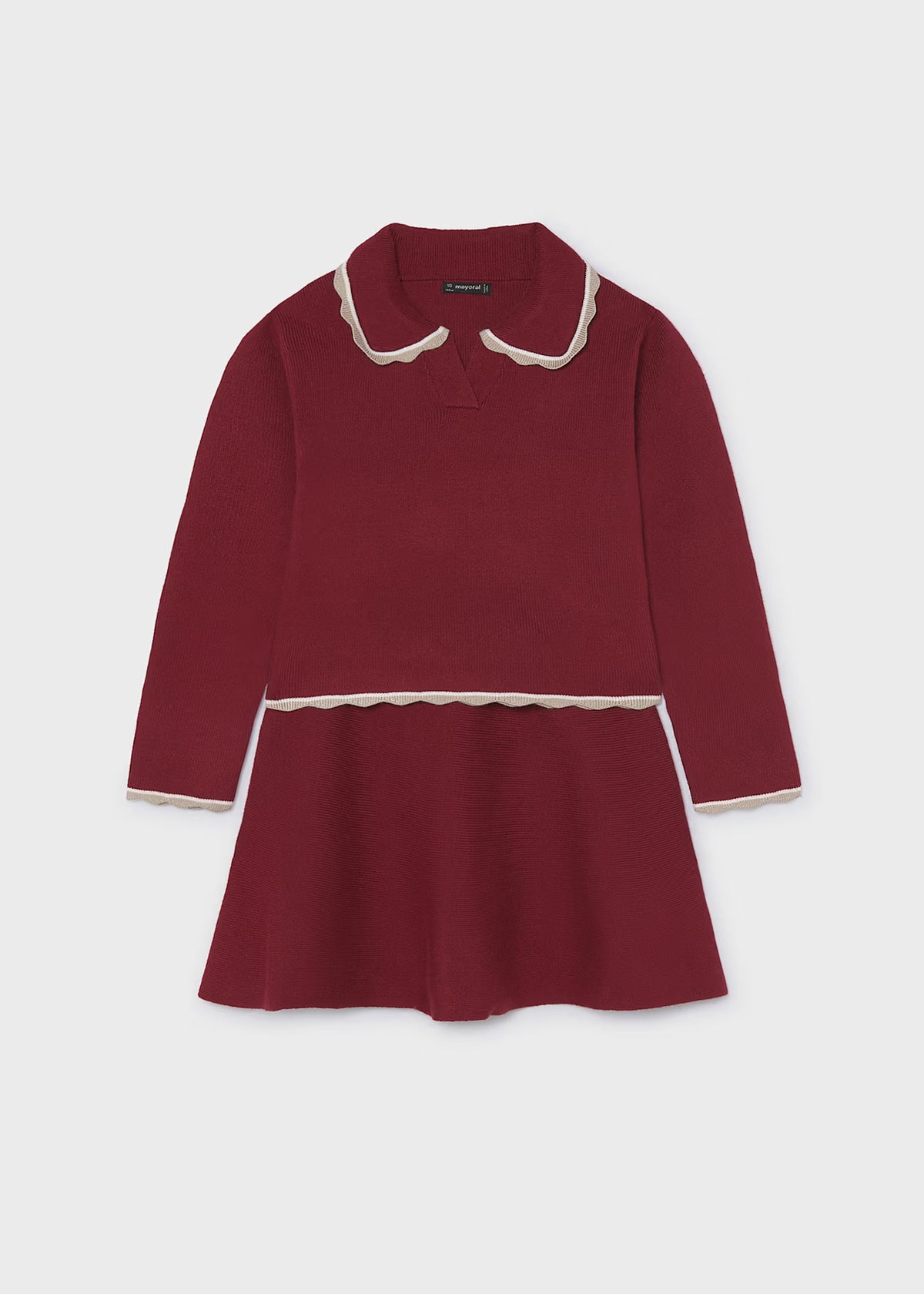 Conjunto falda y polo tricot chica