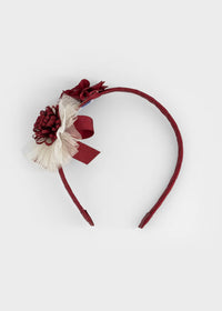 Diadema ceremonia flor y lazo bebé