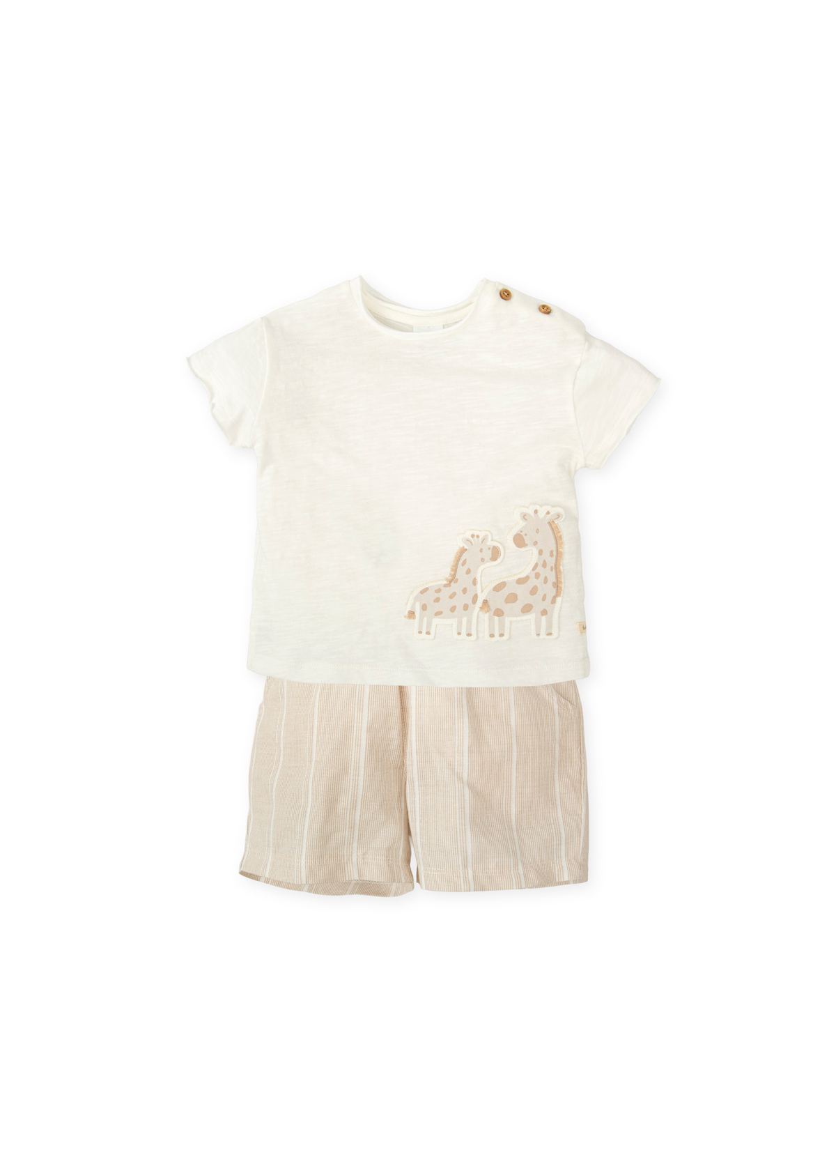 Conjunto camiseta jirafas y bermuda fil a fil