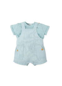 Conjunto peto rayas y camiseta azul