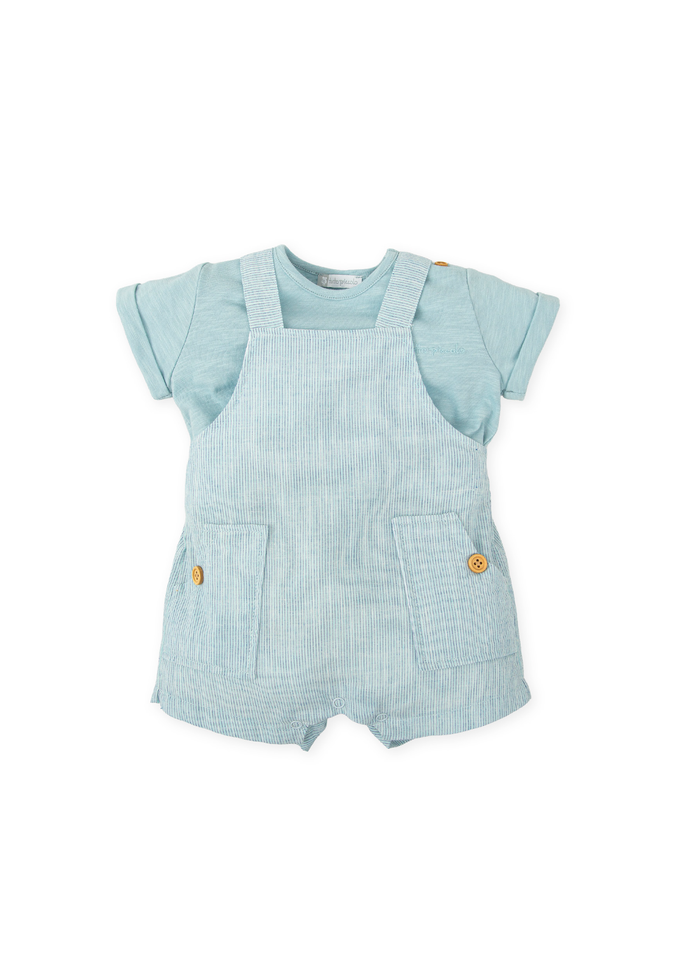 Conjunto peto rayas y camiseta azul
