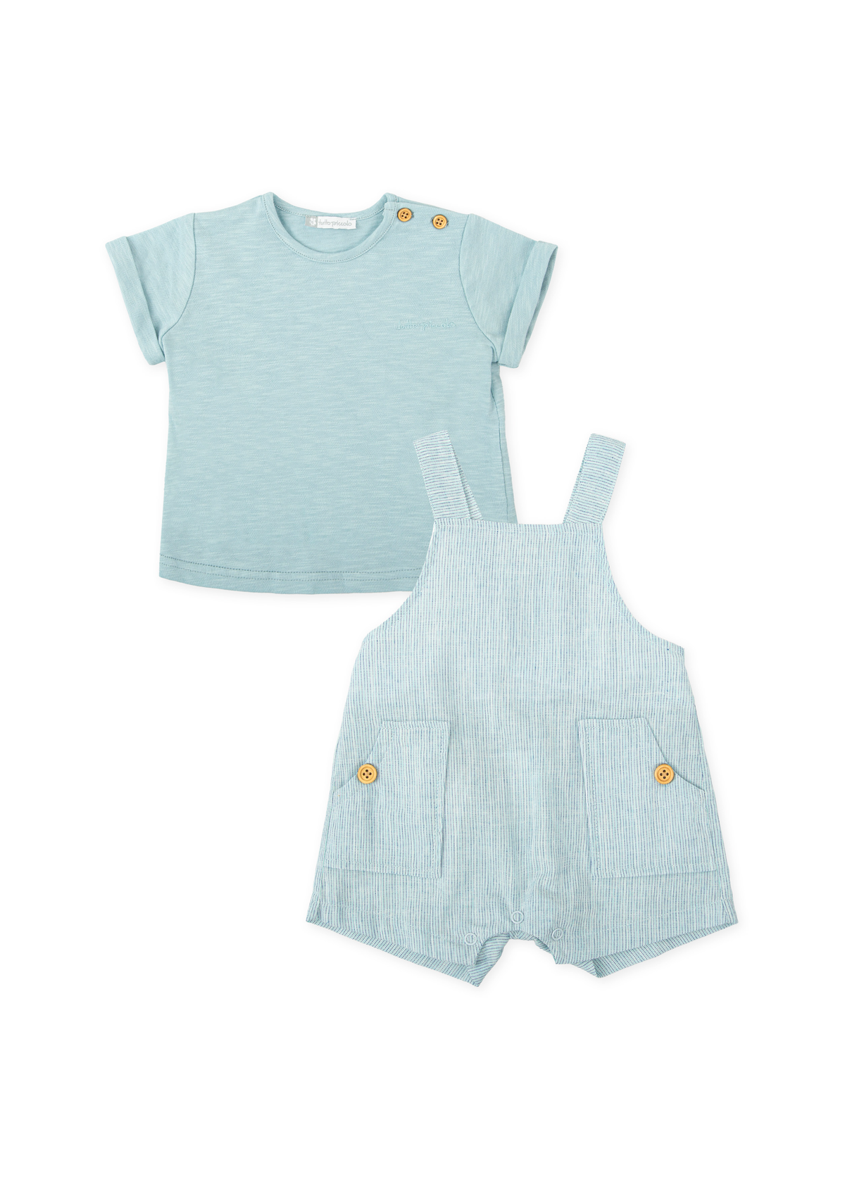 Conjunto peto rayas y camiseta azul