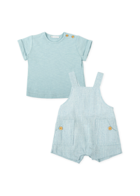 Conjunto peto rayas y camiseta azul