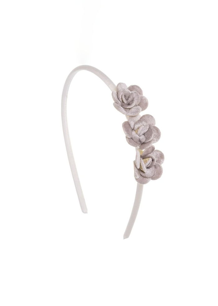 Diadema satén 3 flores velvet
