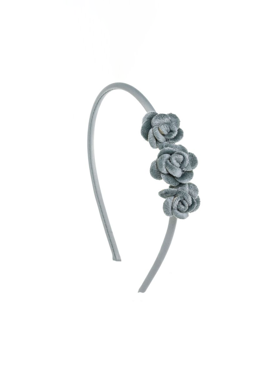 Diadema satén 3 flores velvet