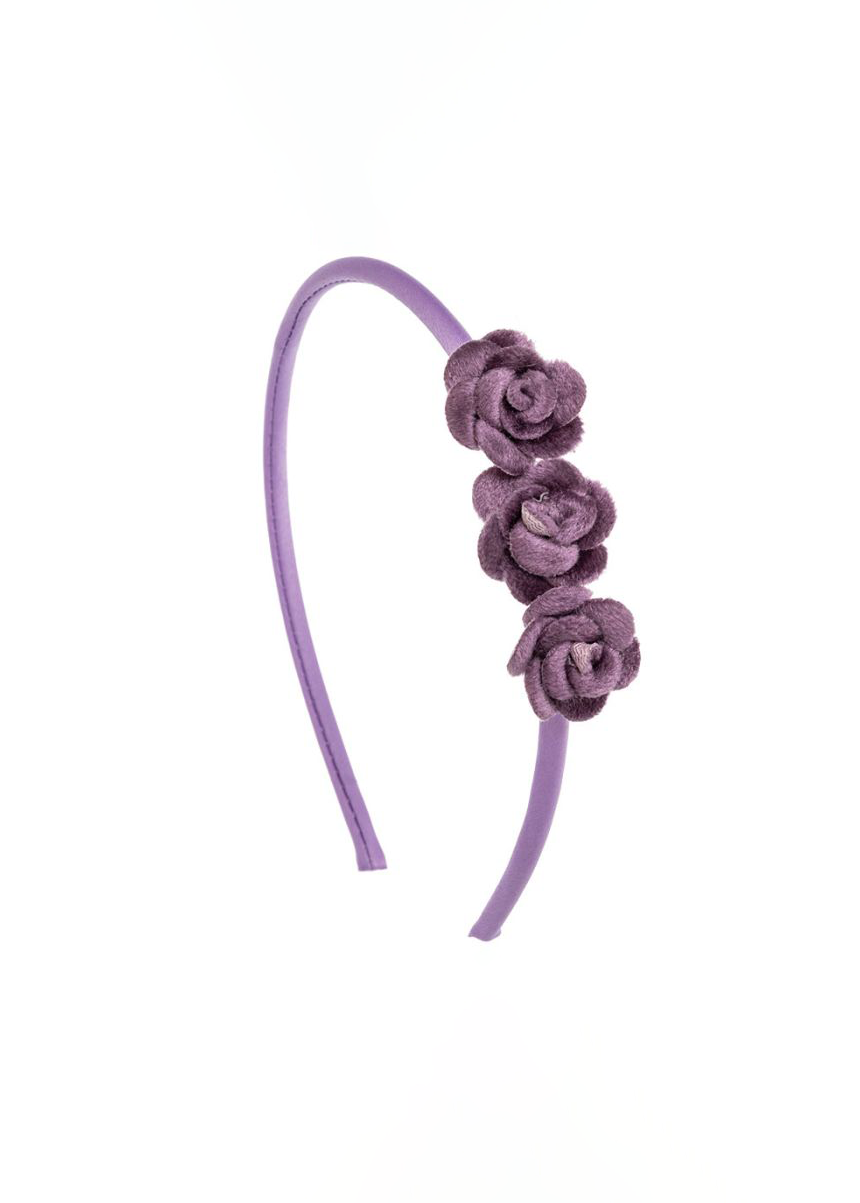 Diadema satén 3 flores velvet