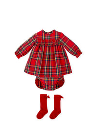 Vestido con braguita rojo cuadros con calcetín – vista 2 – Tía Mía