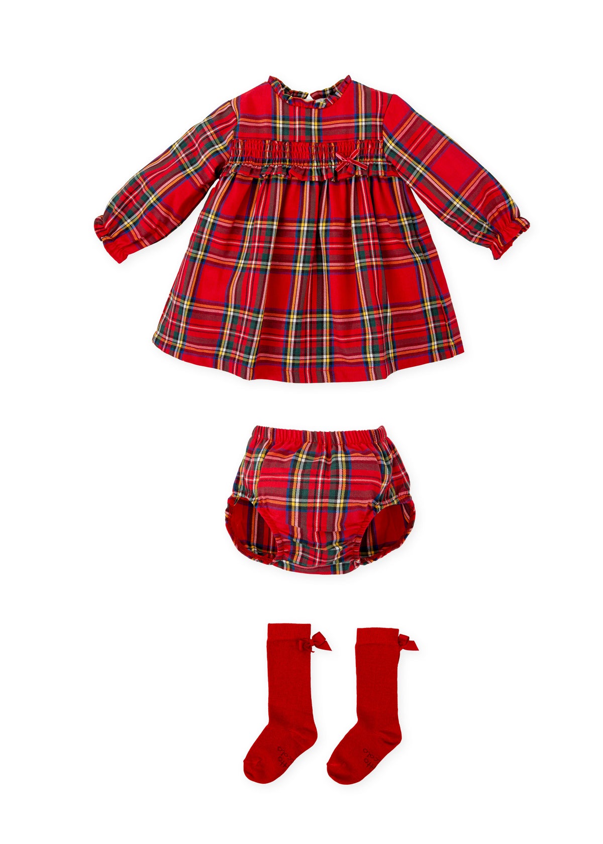 Vestido con braguita rojo cuadros con calcetín – vista 4 – Tía Mía