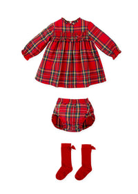 Vestido con braguita rojo cuadros con calcetín – vista 4 – Tía Mía