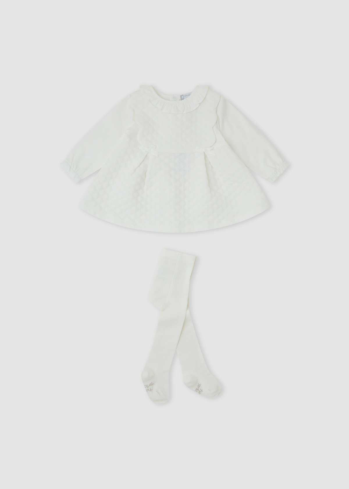 Vestido blanco acolchado con leotardo