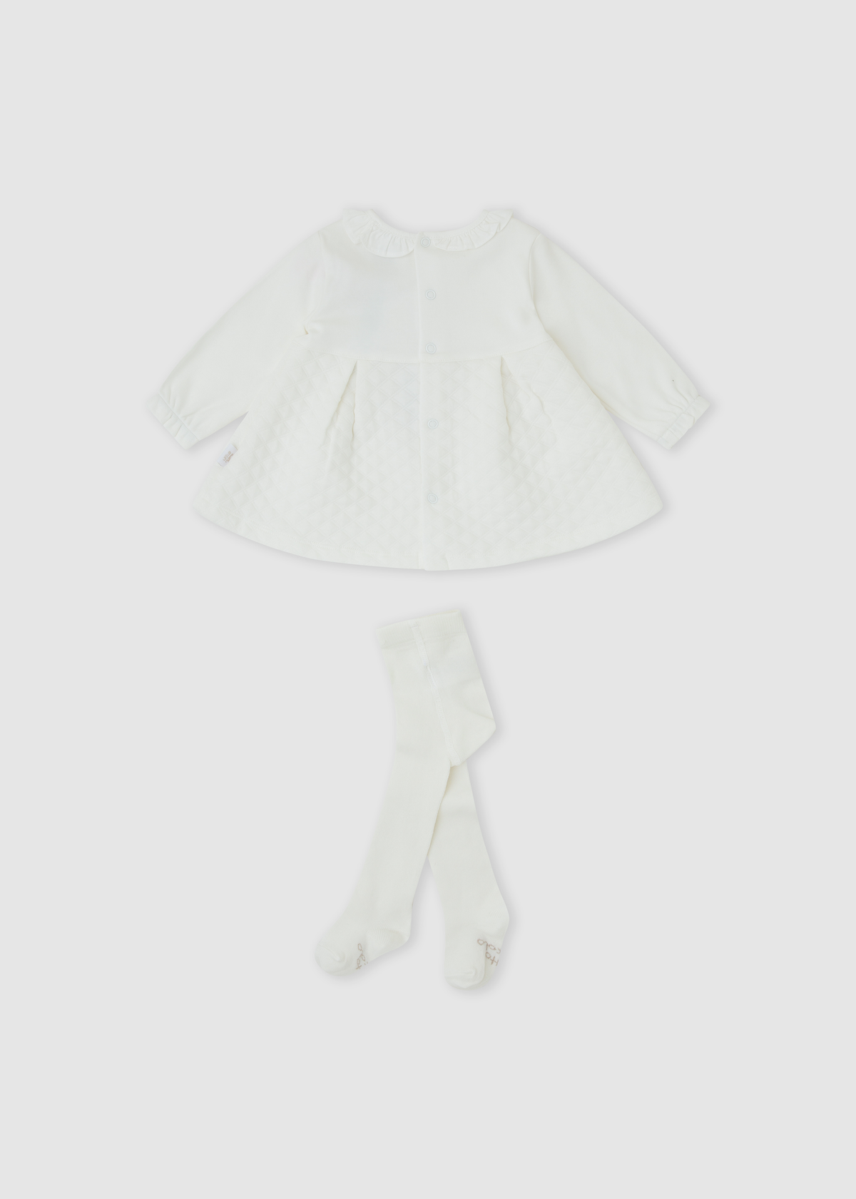 Vestido blanco acolchado con leotardo