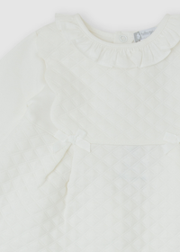 Vestido blanco acolchado con leotardo
