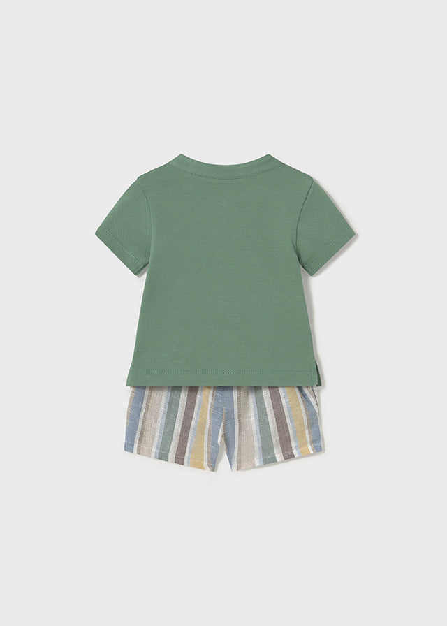 Conjunto pantalón corto y polo recién nacido