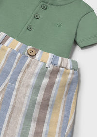 Conjunto pantalón corto y polo recién nacido