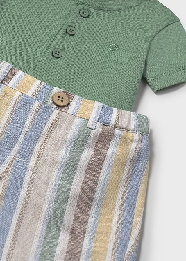 Conjunto pantalón corto y polo recién nacido