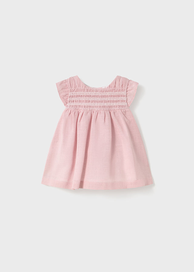 Vestido nido de abeja recién nacida