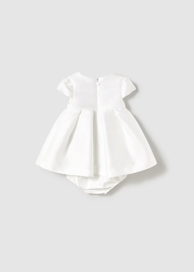 Vestido con cubrepañal mikado recién nacida