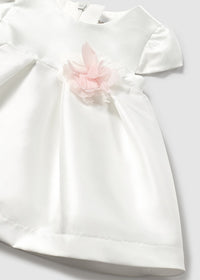 Vestido con cubrepañal mikado recién nacida