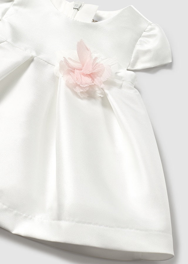 Vestido con cubrepañal mikado recién nacida
