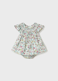 Vestido con cubrepañal florecitas recién nacida