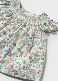 Vestido con cubrepañal florecitas recién nacida