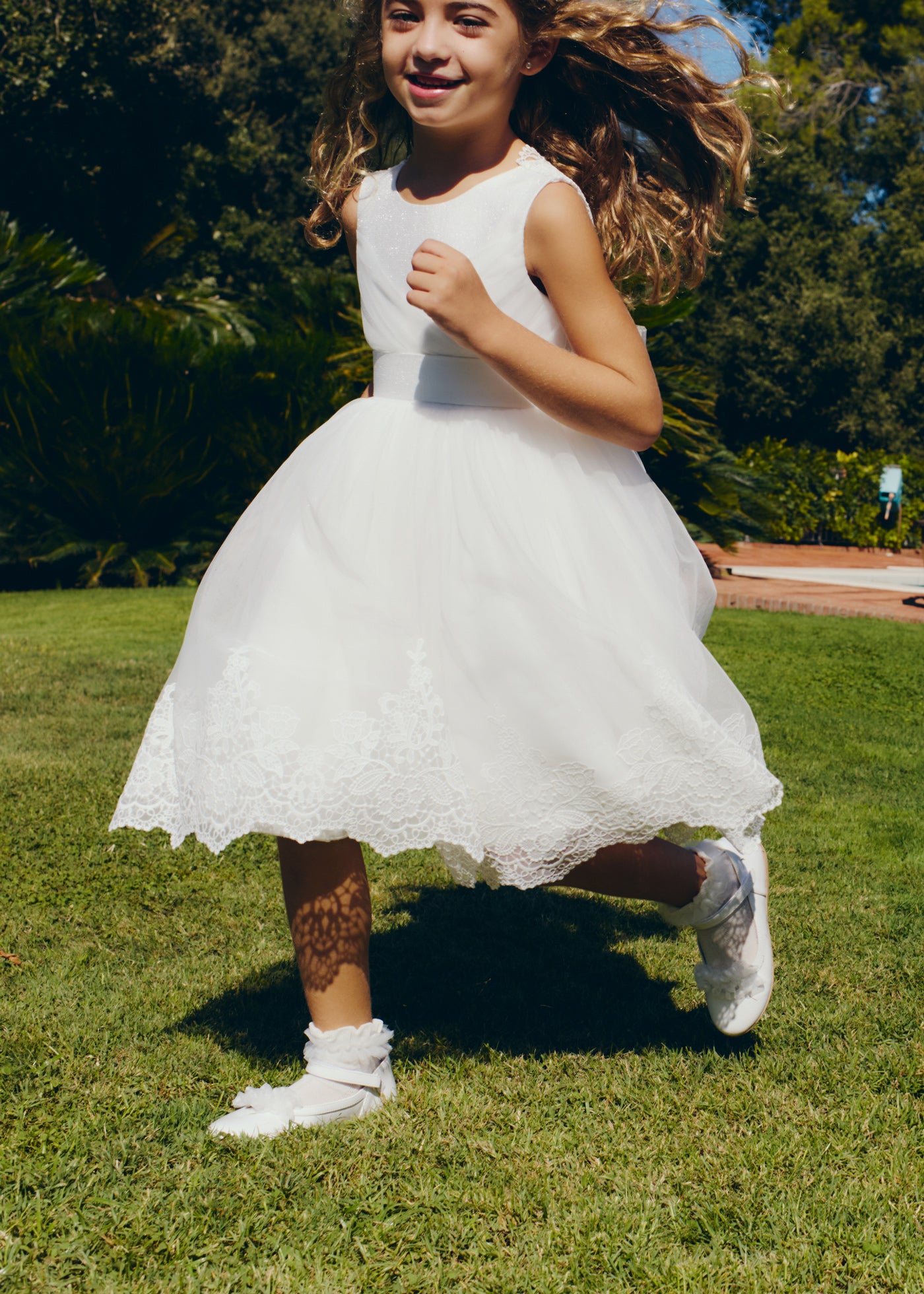 tiamia Vestido tul bordado niña