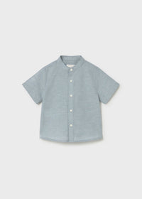 Camisa con lino y cuello mao bebé