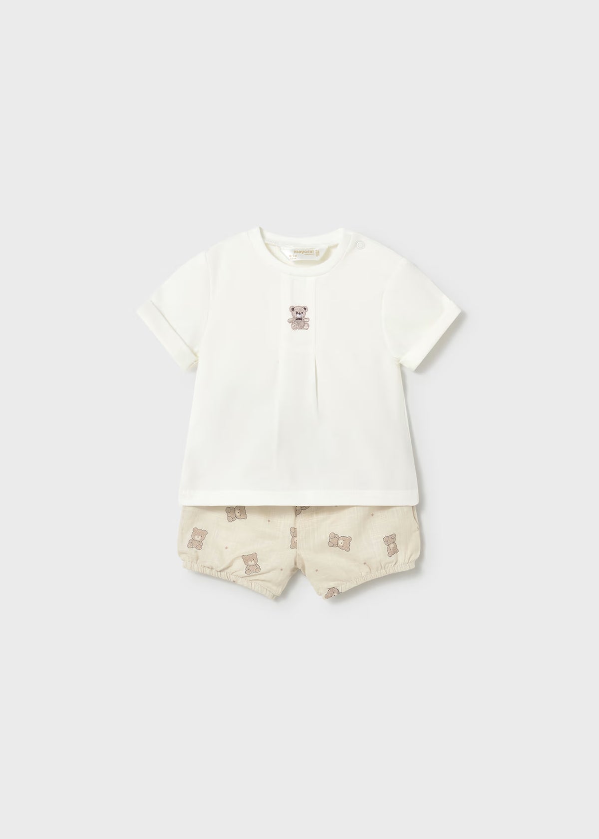 Conjunto pantalón corto estampado y camiseta recién nacido