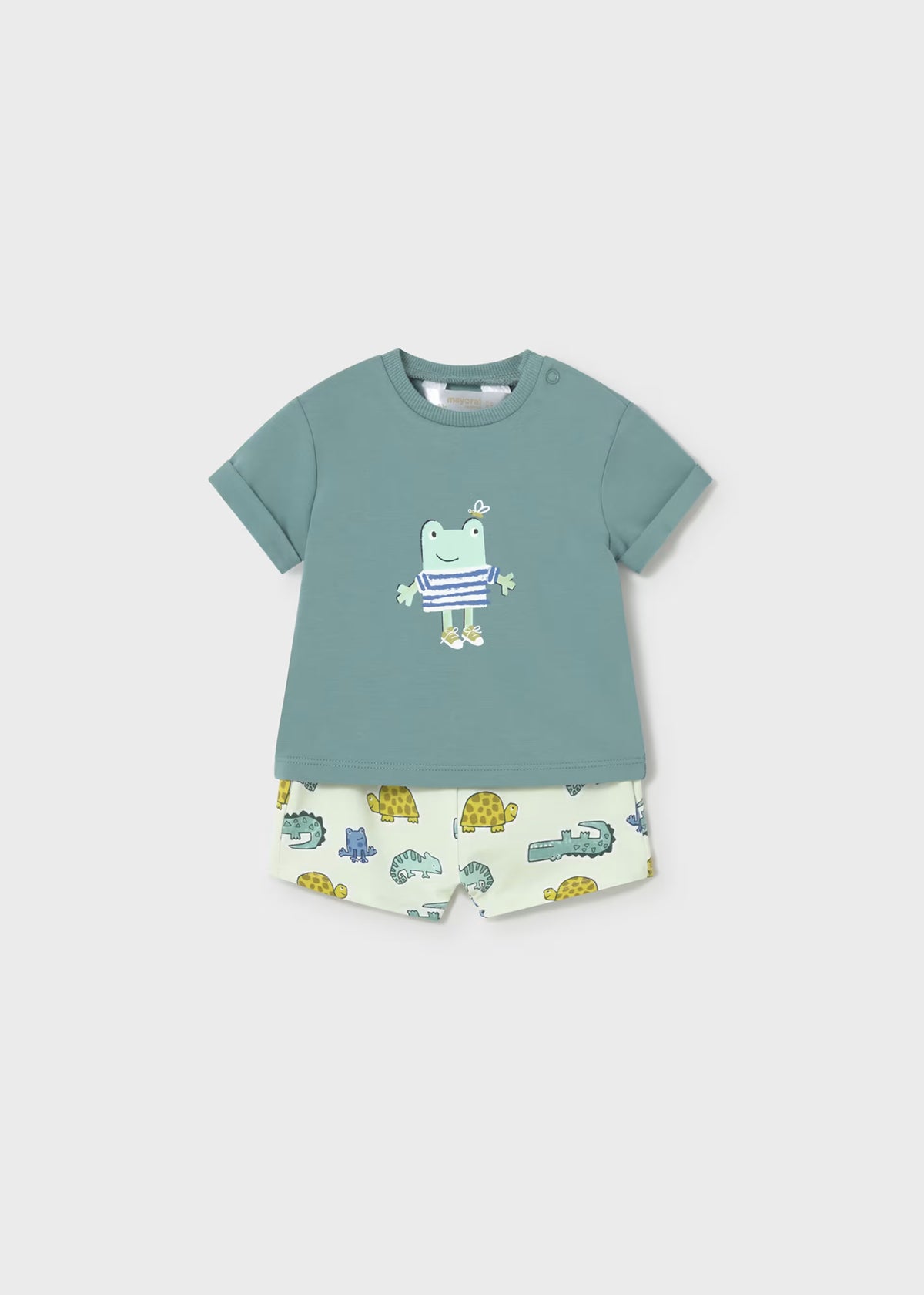 Conjunto pantalón corto estampado y camiseta recién nacido