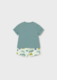 Conjunto pantalón corto estampado y camiseta recién nacido