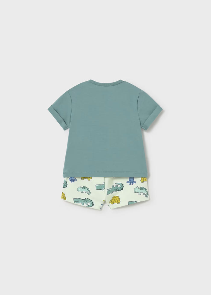 Conjunto pantalón corto estampado y camiseta recién nacido