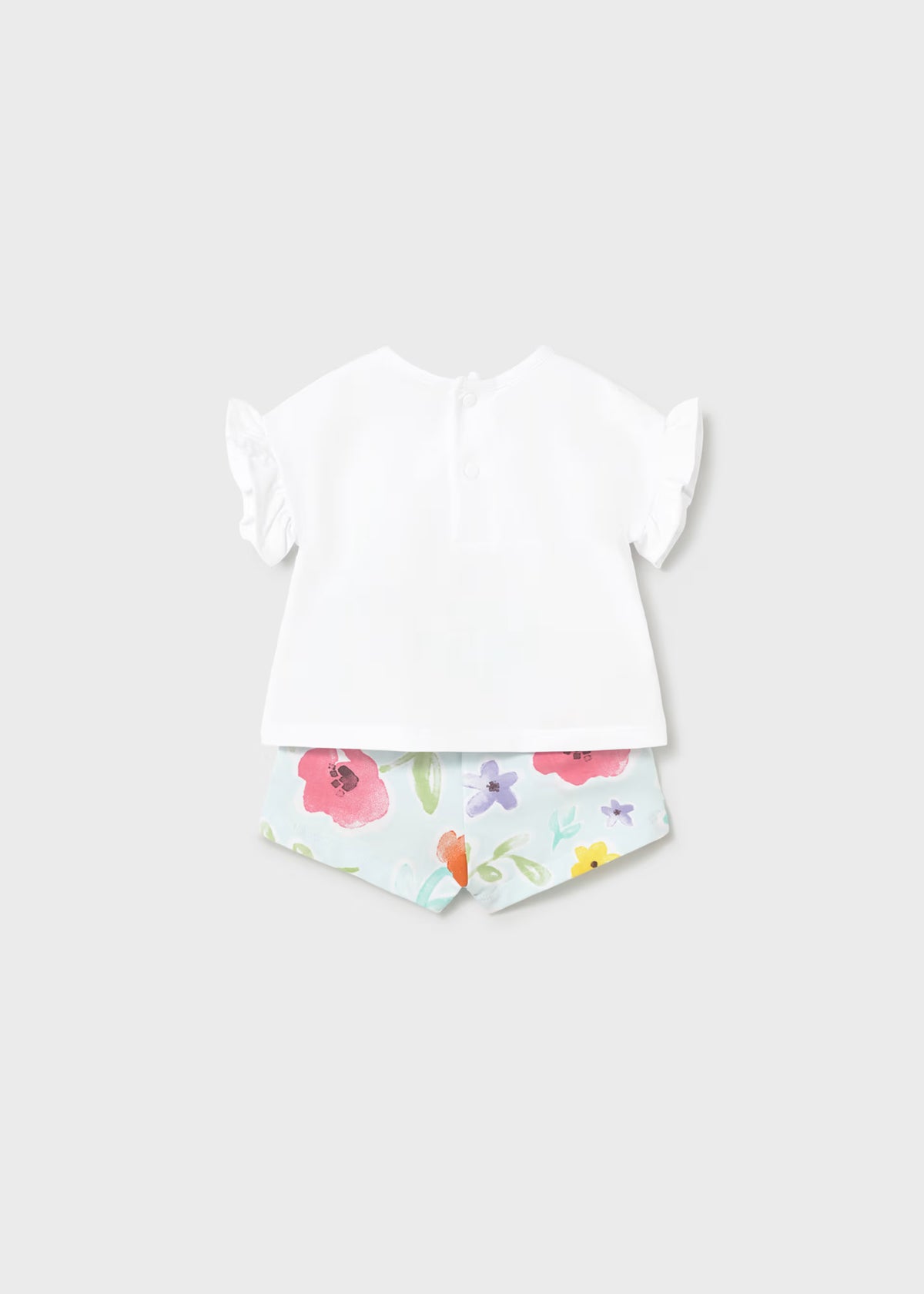 Conjunto pantalón corto estampado y camiseta recién nacida
