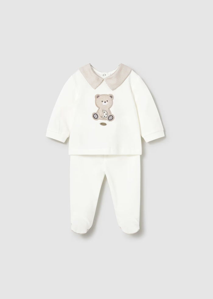 Conjunto polaina y camiseta bordado recién nacido