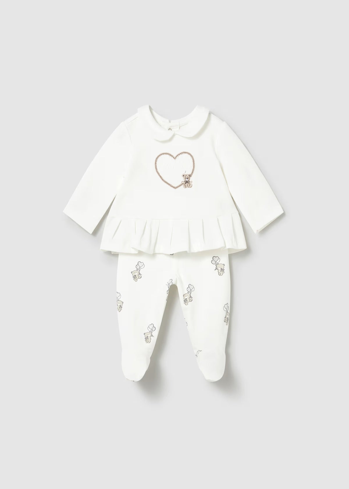 Conjunto polaina y camiseta manga larga recién nacida