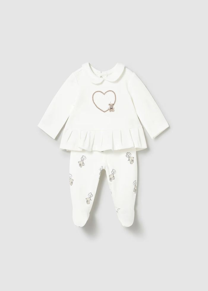 Conjunto polaina y camiseta manga larga recién nacida