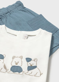 Conjunto pantalón y camiseta animalitos bebé