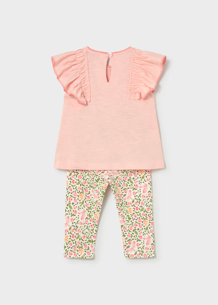 Conjunto legging estampado y camiseta bebé