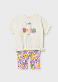 Conjunto legging estampado y camiseta bebé