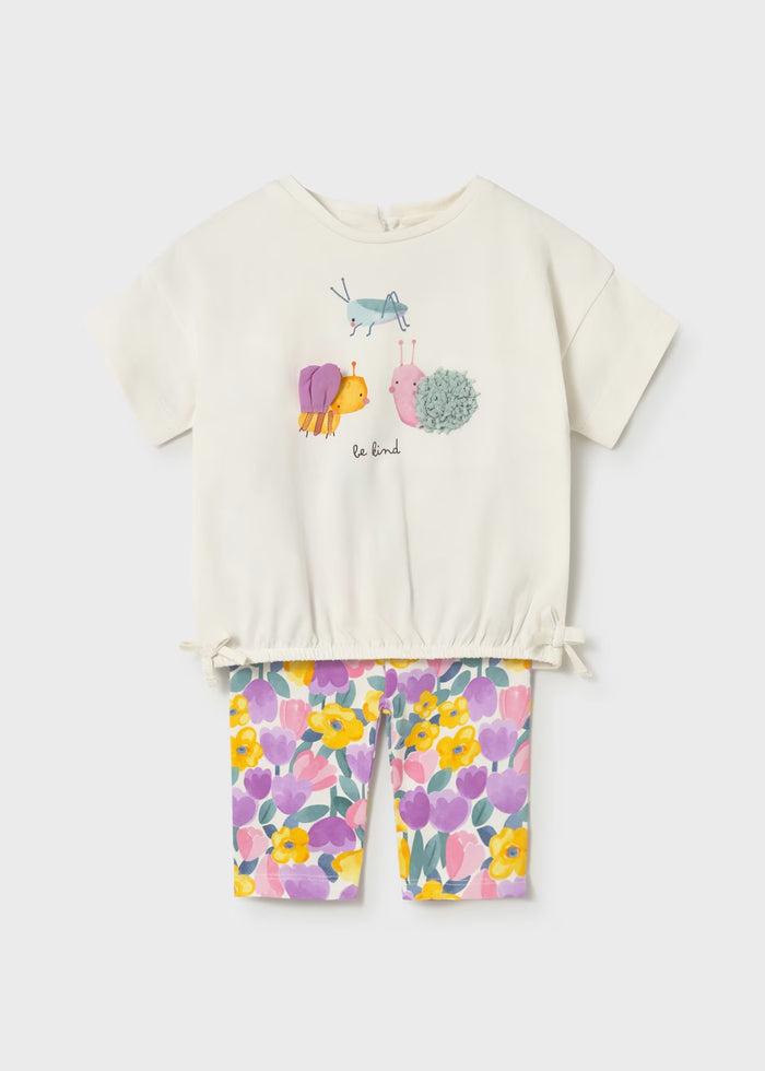 Conjunto legging estampado y camiseta bebé