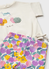 Conjunto legging estampado y camiseta bebé