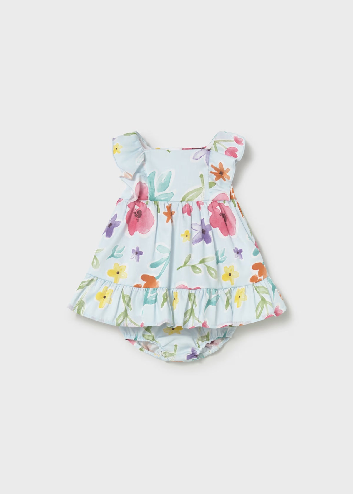 Vestido con cubrepañal estampado recién nacida