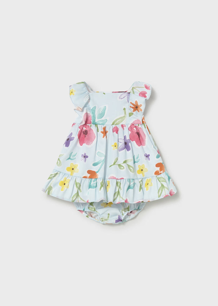 Vestido con cubrepañal estampado recién nacida