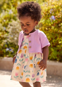 Vestido estampado con chaqueta bebé
