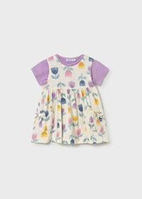 Vestido estampado con chaqueta bebé