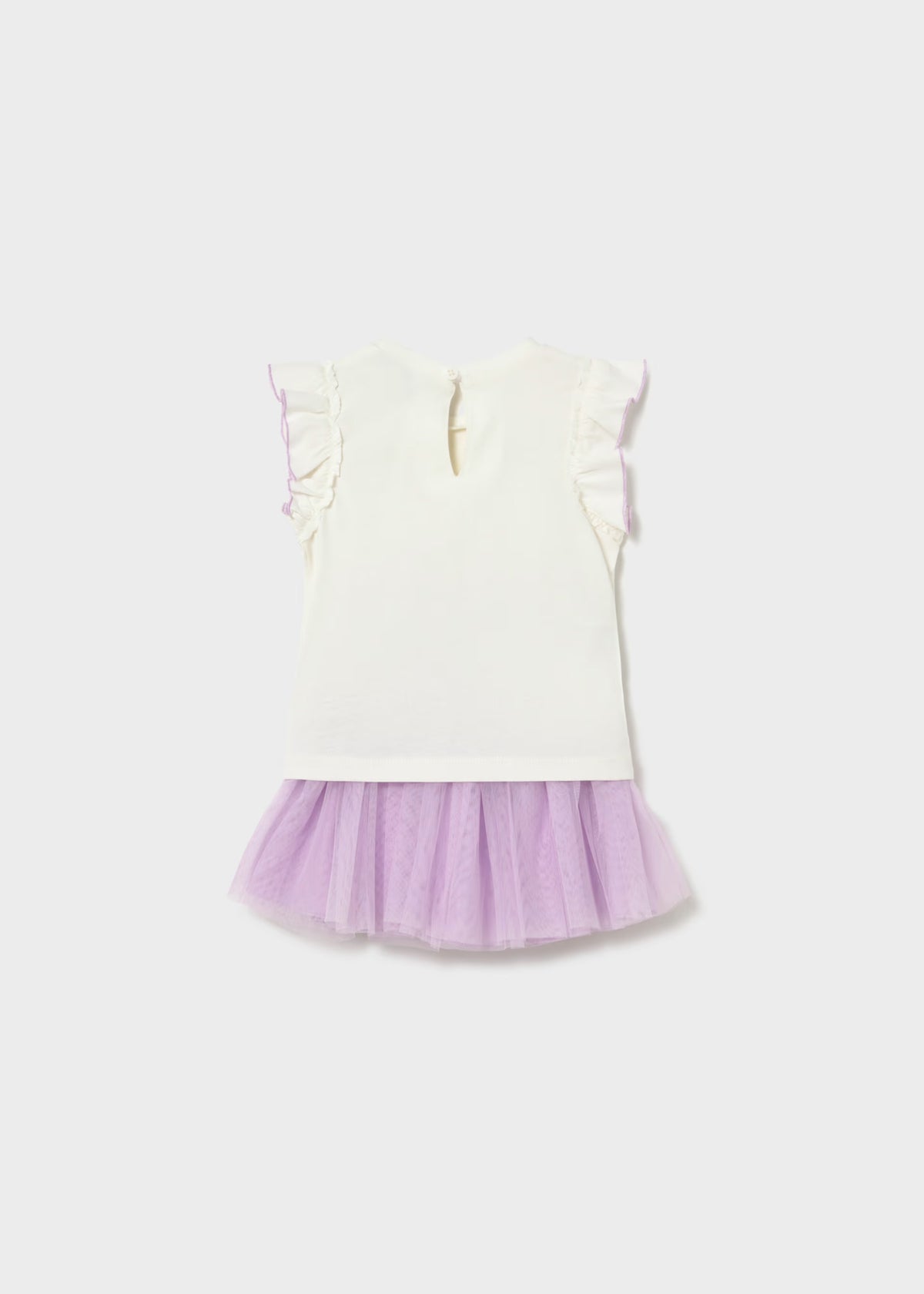 Conjunto de falda de tul y camiseta con volantes bebé